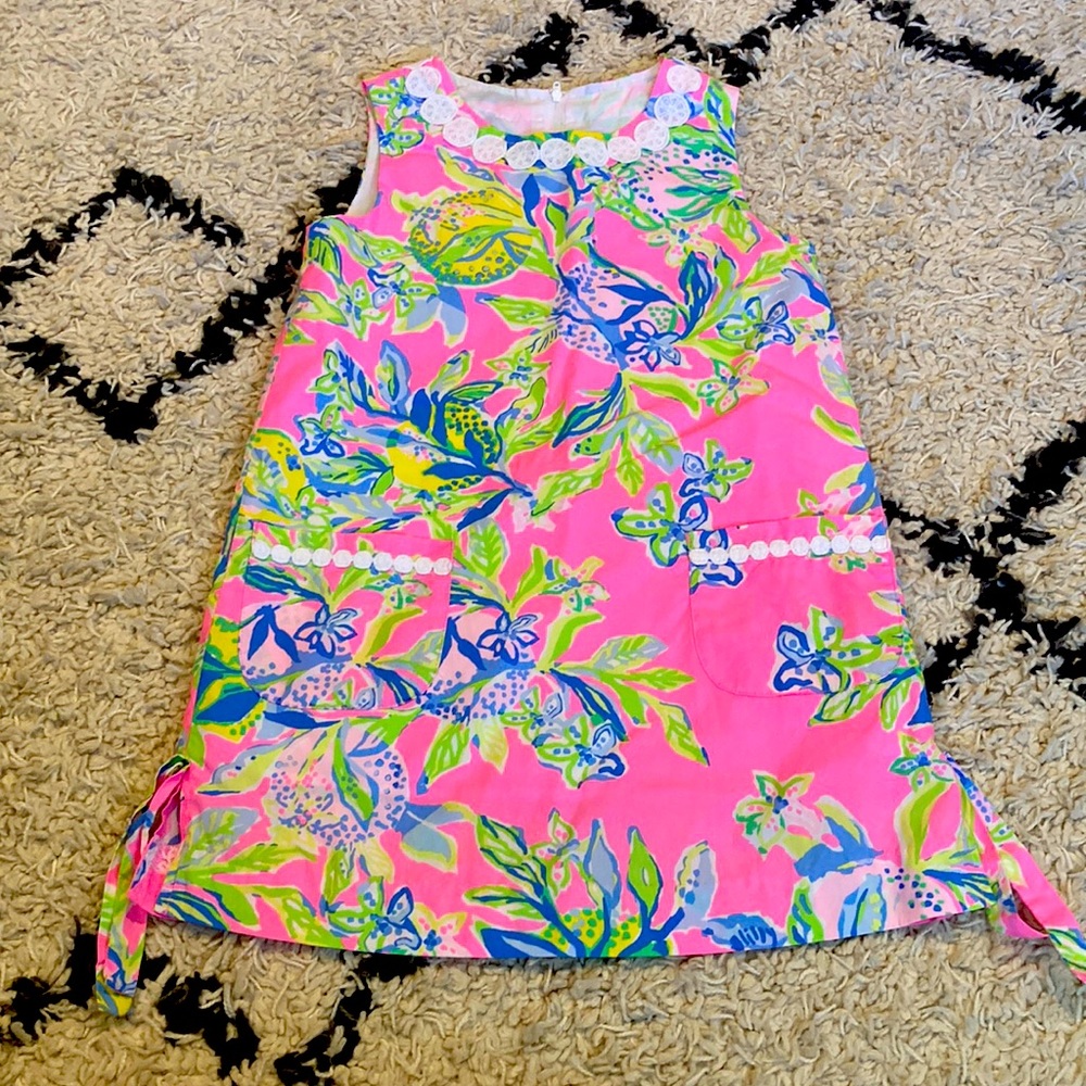 Lilly Pulitzer Pink Floral Sleeveless Summer Mini Dress Size 7